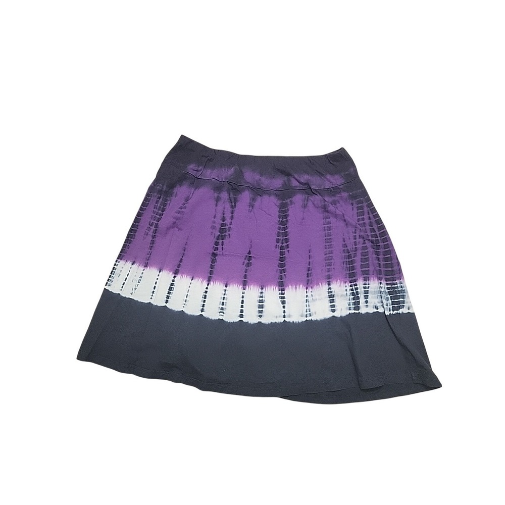 Deluxe LA Blues Purple Tie Dye Cotton Skirt XL Elastic Waist Boho A-Line